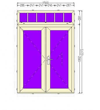 Дверь Т PVC 1560 х 2273 мм