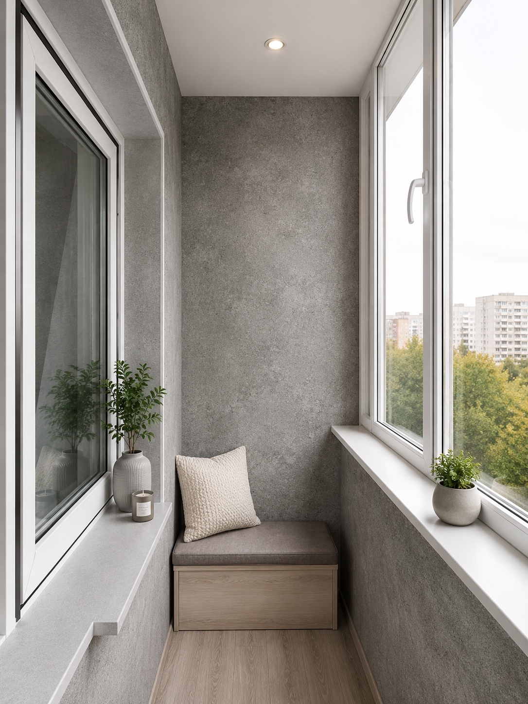 No. 12 Grey concrete PVC panel for loggia and balcony walls