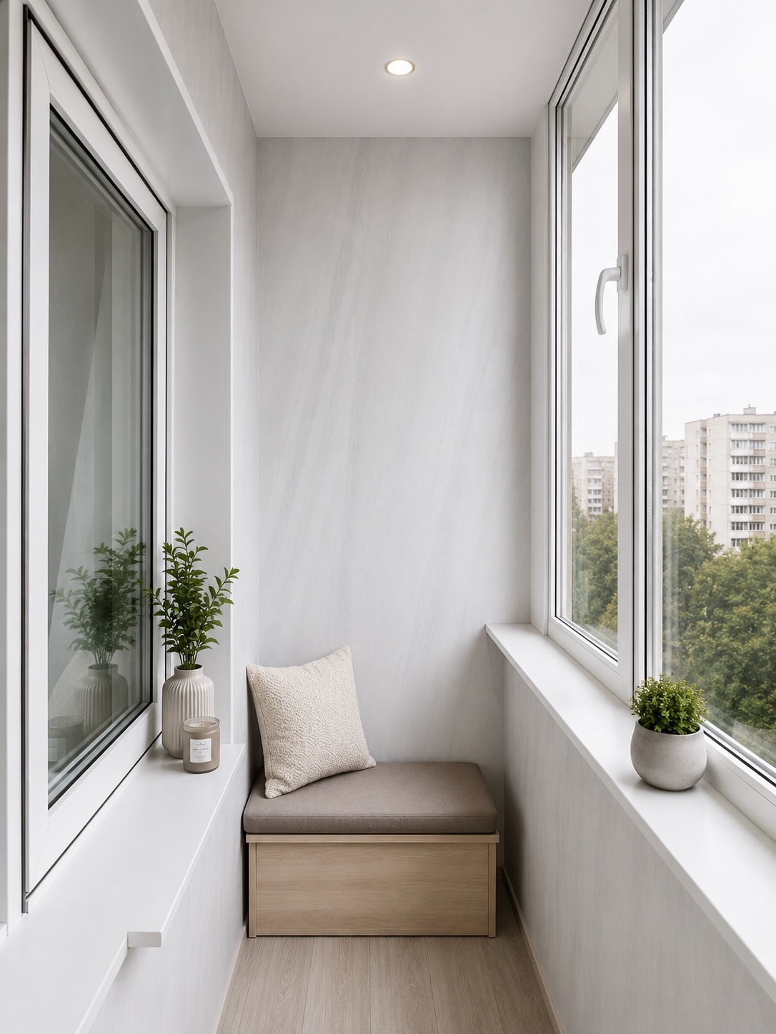 No. 6 Light grey concrete PVC panel for loggia walls
