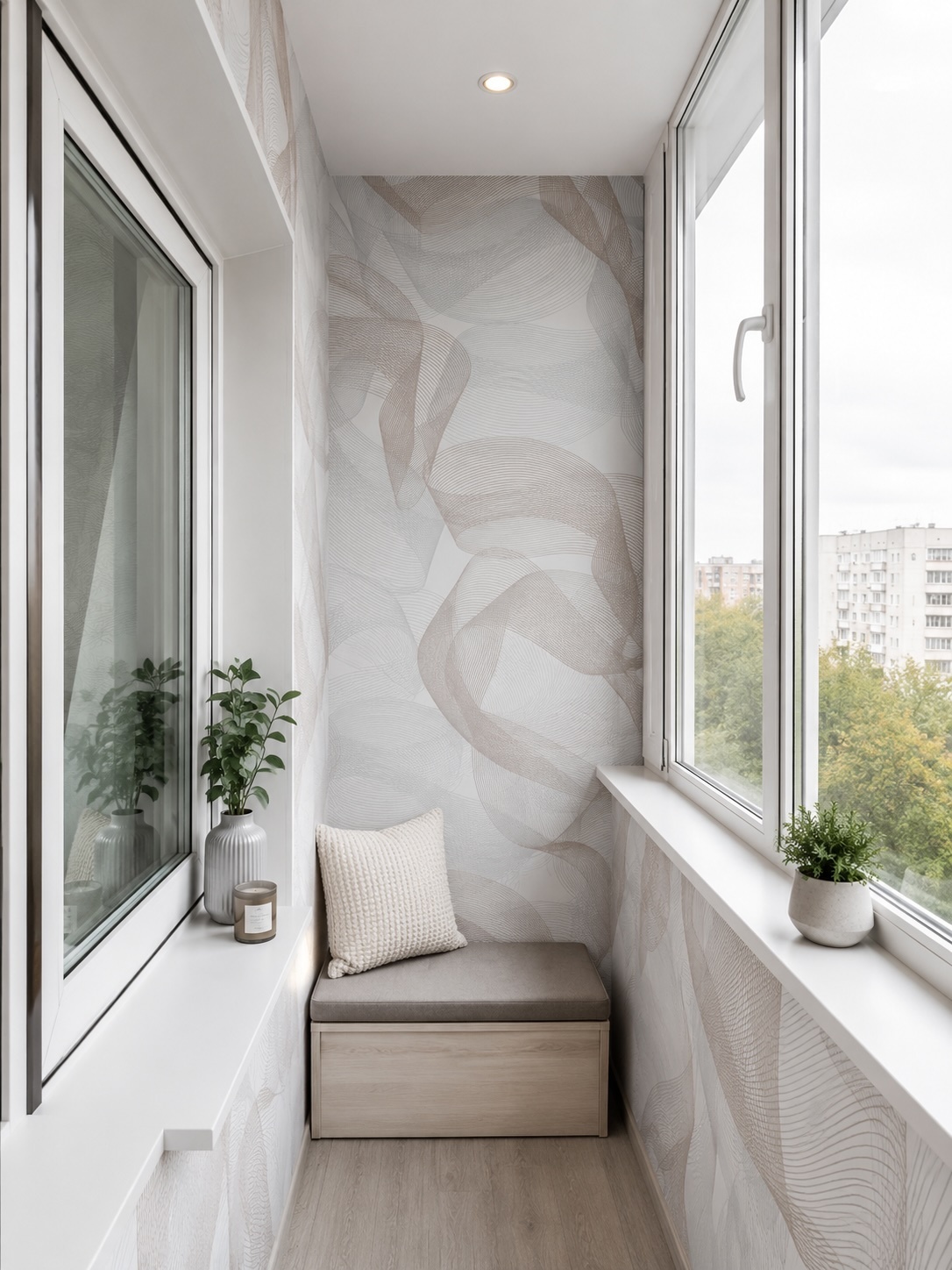 No. 9 Graphic waves PVC wall panel for loggia finishing