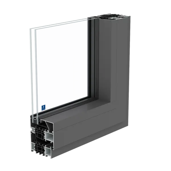SlimLine 38 Reynaers aluminium profile — frame and sash section