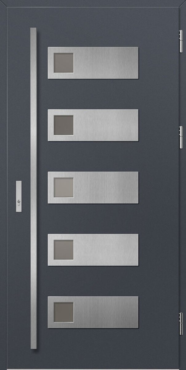 SAMEDAN 1 — LABEL INOX · Антрацит шёлковый · Пескоструйное стекло