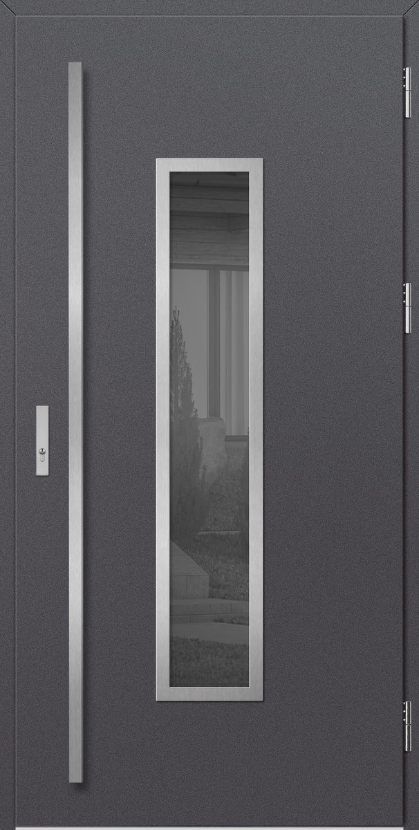UTRECHT 1 — Антрацит гладкий · LABEL INOX — декоративная панель из нержавеющей стали INOX · Варианты остекления уточните у менеджера