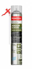 PENOSIL Window & Door Elastic Elastīgās logu un durvju montāžas putas ar salmiņaplikatoru