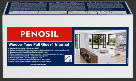 PENOSIL Window Tape Full Glue+1 Internal Iekšējā tvaiku izolācijas logu lente ar pilno līmi